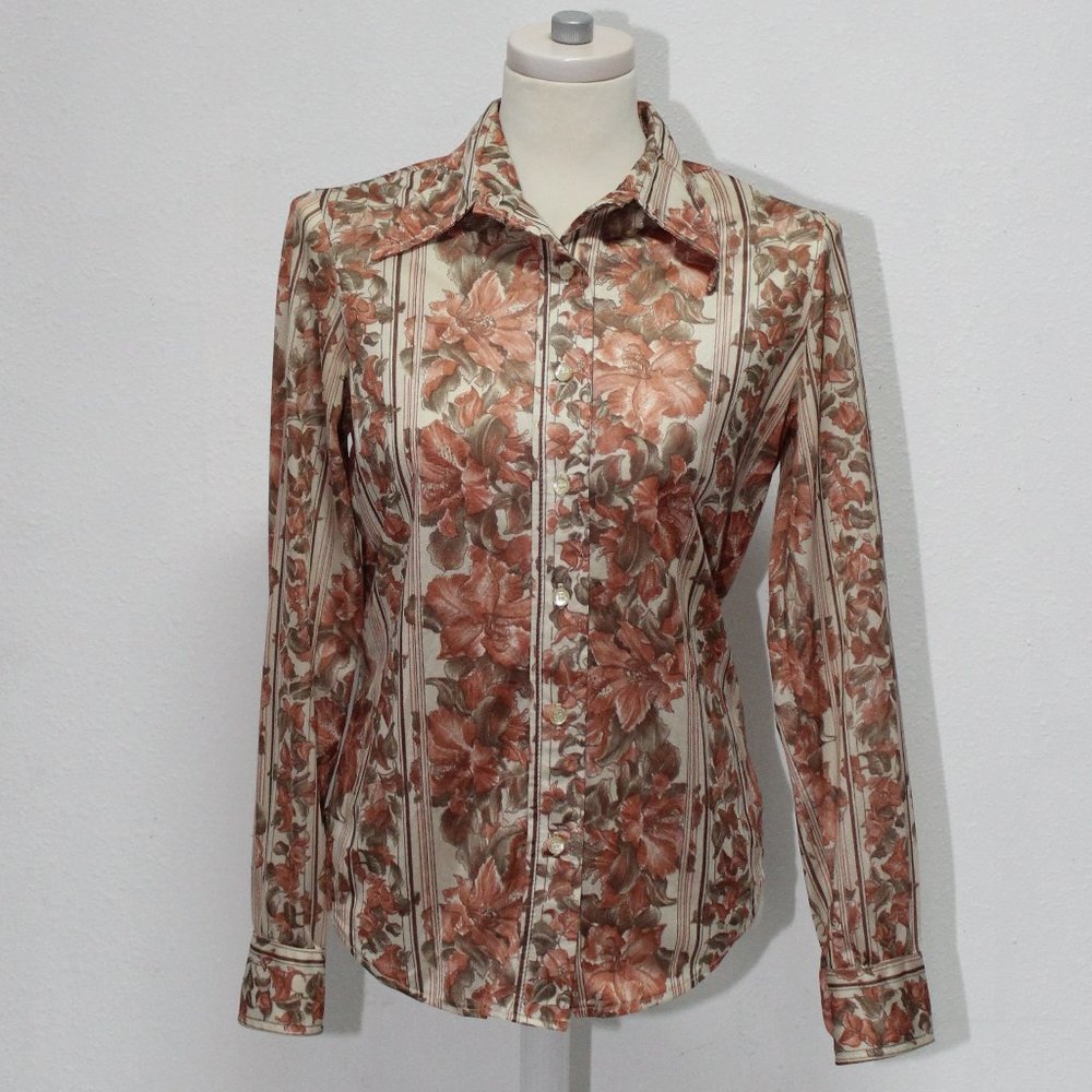 Vintage Campus Casuals Women's Floral Print Shirt